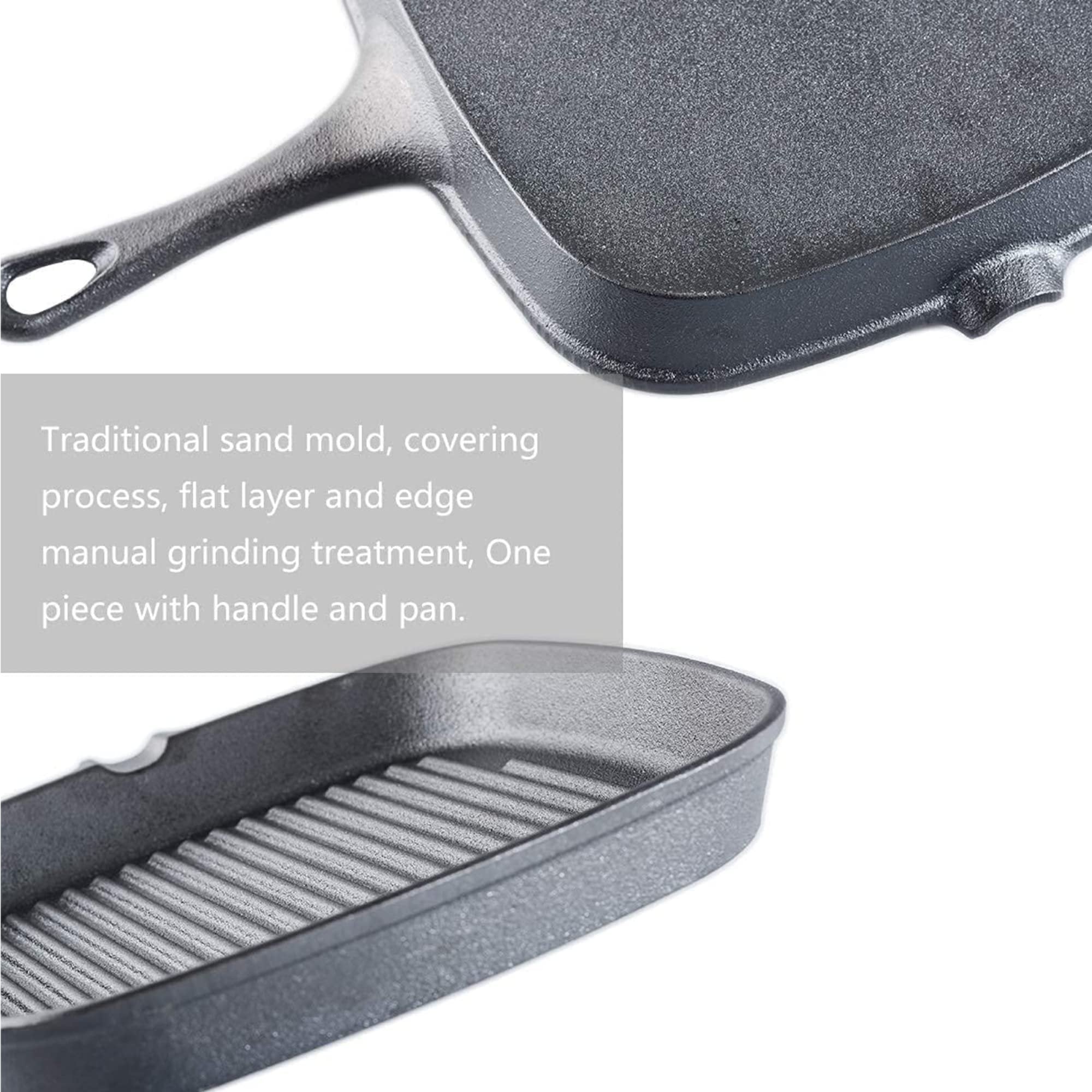 B.C. Fine Food B.C. FIND FOOD Cast Iron Grill Pan Non Stick 9 inch Diameter Suare Skillet iron Frying Pan and Pots For Grilling Bacon Steak Meats Best Gift For Her Christmas Gifts