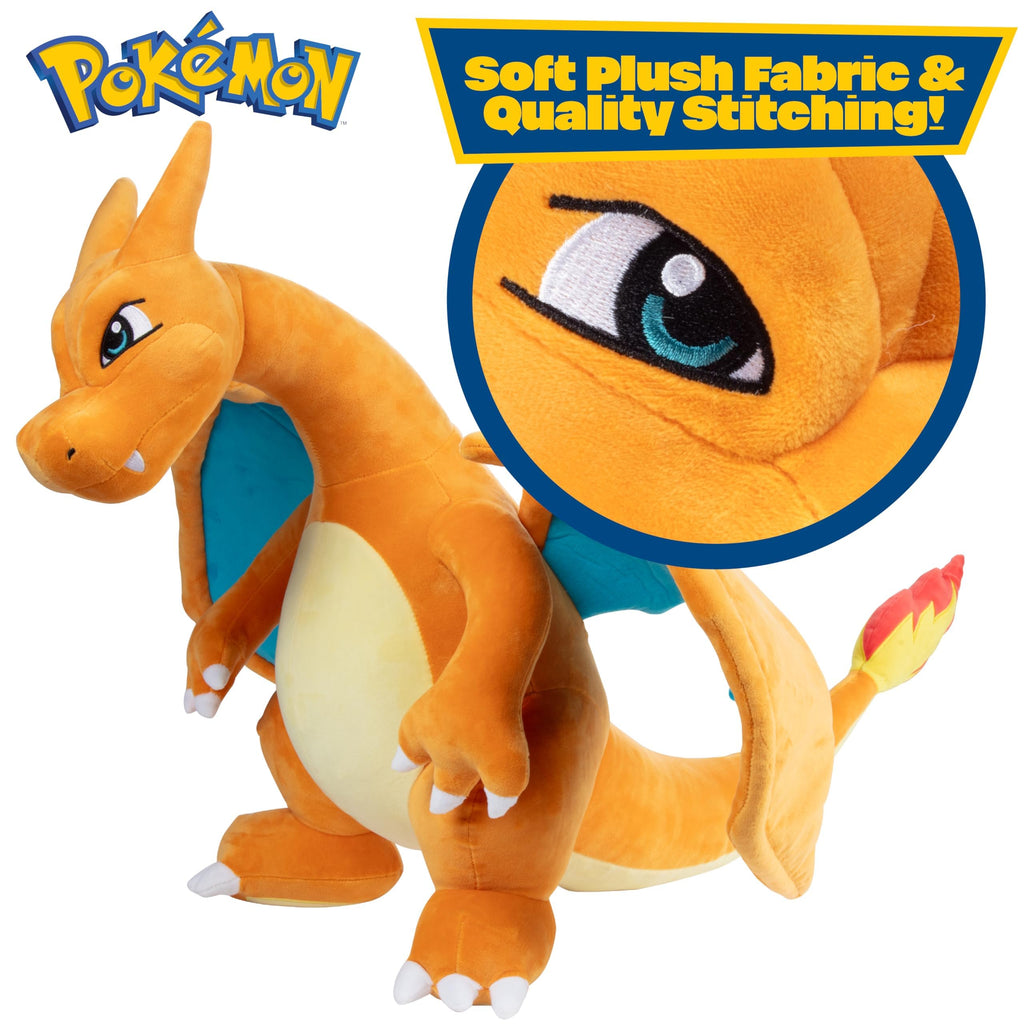 Pokemon 24" Jumbo Charizard Large Plush - Officially Licensed - Charmander Giant Evolution Figure - Authentic Pillow Stuffed Animal Toy Gift for Kids, Boys, Girls - 2+