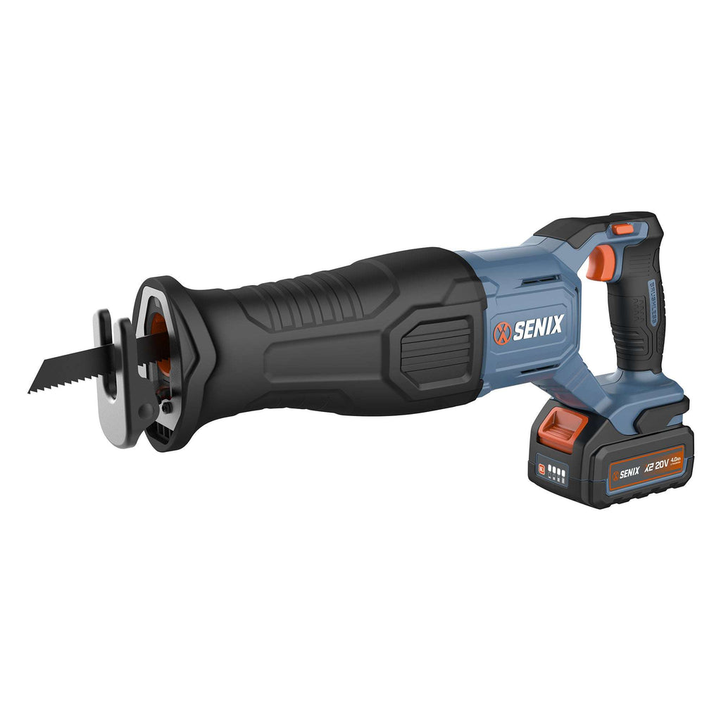 SENIX X2 20V Max* Cordless Reciprocating Saw, Brushless (4.0 Ah Battery & Charger Included) (PSRX2-M3)